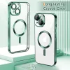 Techsuit - Luxury Crystal MagSafe tok - iPhone 14 - Sötétzöld átlátszó