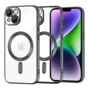   Techsuit - Luxury Crystal MagSafe tok - iPhone 14 Plus - Fekete átlátszó
