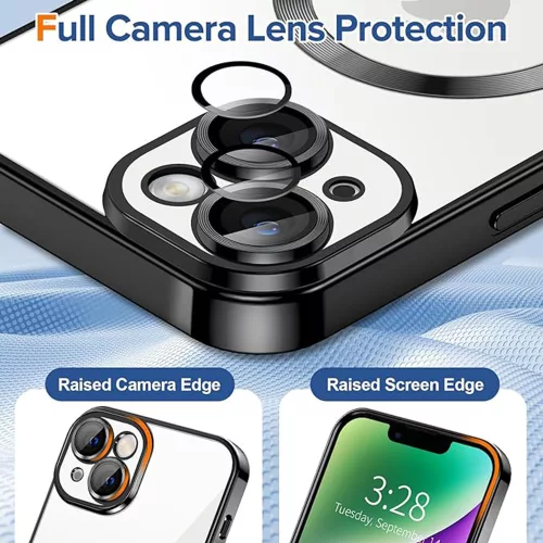 Techsuit - Luxury Crystal MagSafe tok - iPhone 14 Plus - Fekete átlátszó
