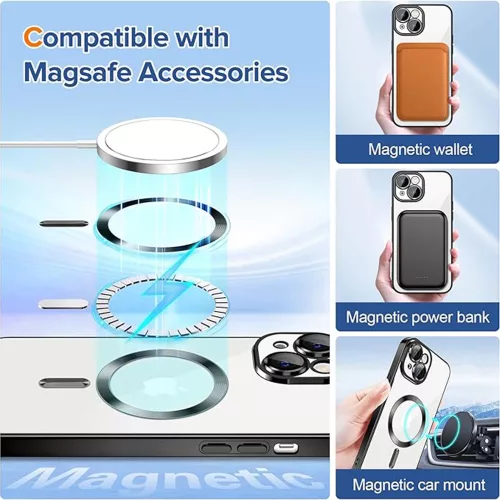 Techsuit - Luxury Crystal MagSafe tok - iPhone 14 Plus - Fekete átlátszó