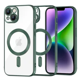   Techsuit - Luxury Crystal MagSafe tok - iPhone 14 Plus - Sötétzöld átlátszó