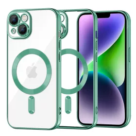   Techsuit - Luxury Crystal MagSafe tok - iPhone 14 Plus - Zöld átlátszó