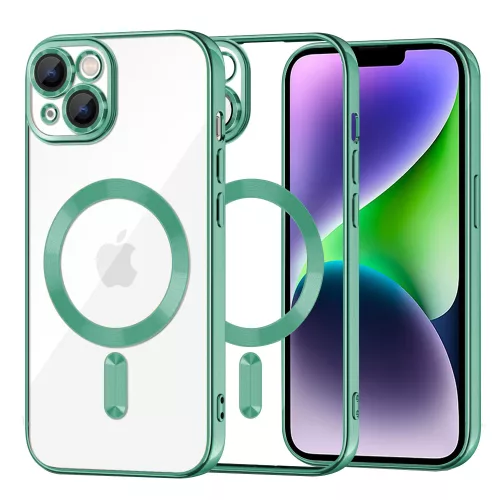 Techsuit - Luxury Crystal MagSafe tok - iPhone 14 Plus - Zöld átlátszó