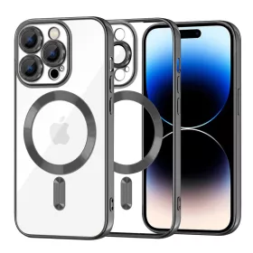   Techsuit - Luxury Crystal MagSafe tok - iPhone 14 Pro - Fekete átlátszó