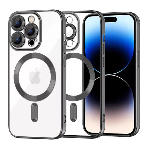 Techsuit - Luxury Crystal MagSafe tok - iPhone 14 Pro - Fekete átlátszó