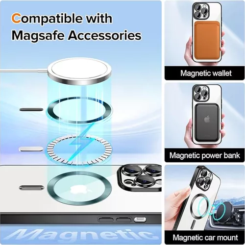 Techsuit - Luxury Crystal MagSafe tok - iPhone 14 Pro - Fekete átlátszó