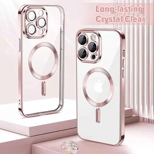 Techsuit - Luxury Crystal MagSafe tok - iPhone 14 Pro - Rózsaszín átlátszó