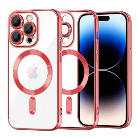   Techsuit - Luxury Crystal MagSafe tok - iPhone 14 Pro - Piros átlátszó