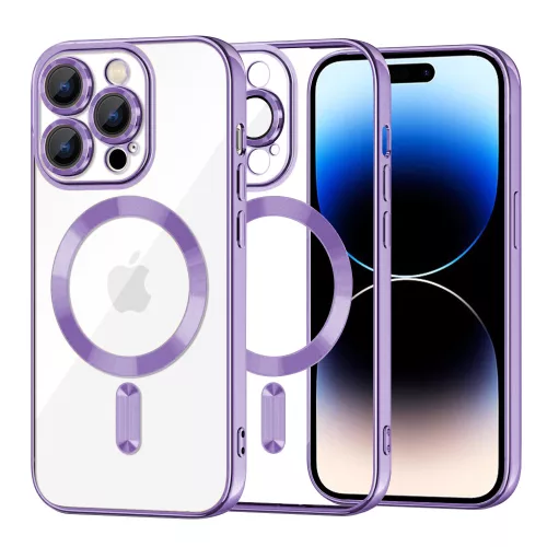 Techsuit - Luxury Crystal MagSafe tok - iPhone 14 Pro - Lila átlátszó