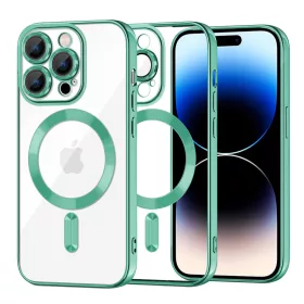   Techsuit - Luxury Crystal MagSafe tok - iPhone 14 Pro - Zöld átlátszó