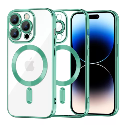 Techsuit - Luxury Crystal MagSafe tok - iPhone 14 Pro - Zöld átlátszó