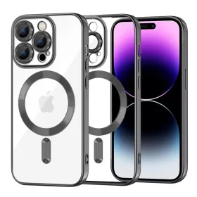   Techsuit - Luxury Crystal MagSafe tok - iPhone 14 Pro Max - Fekete átlátszó