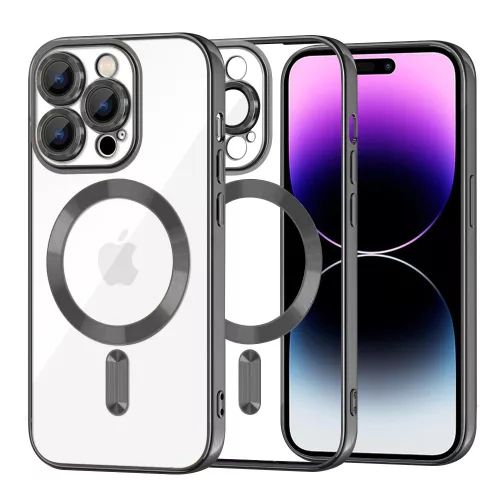 Techsuit - Luxury Crystal MagSafe tok - iPhone 14 Pro Max - Fekete átlátszó