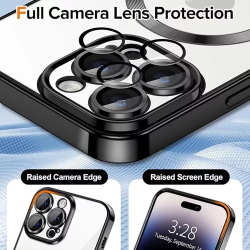 Techsuit - Luxury Crystal MagSafe tok - iPhone 14 Pro Max - Fekete átlátszó
