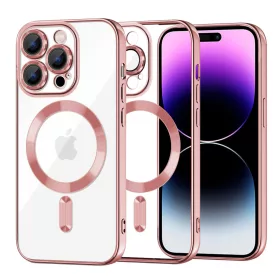   Techsuit - Luxury Crystal MagSafe tok - iPhone 14 Pro Max - Rózsaszín átlátszó