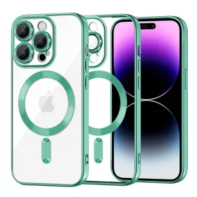   Techsuit - Luxury Crystal MagSafe tok - iPhone 14 Pro Max - Zöld átlátszó