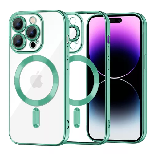 Techsuit - Luxury Crystal MagSafe tok - iPhone 14 Pro Max - Zöld átlátszó