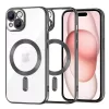 Techsuit - Luxury Crystal MagSafe tok - iPhone 15 - Fekete átlátszó