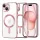 Techsuit - Luxury Crystal MagSafe tok - iPhone 15 - Rózsaszín átlátszó