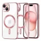 Techsuit - Luxury Crystal MagSafe tok - iPhone 15 - Rózsaszín átlátszó