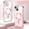 Techsuit - Luxury Crystal MagSafe tok - iPhone 15 - Rózsaszín átlátszó