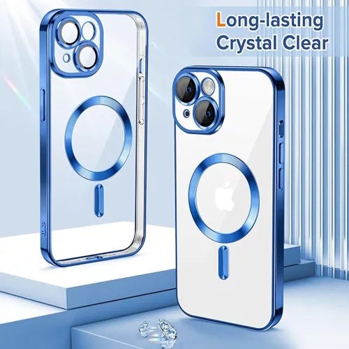 Techsuit - Luxury Crystal MagSafe tok - iPhone 15 - Kék átlátszó