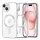 Techsuit - Luxury Crystal MagSafe tok - iPhone 15 - Ezüst átlátszó