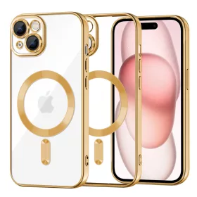   Techsuit - Luxury Crystal MagSafe tok - iPhone 15 - Arany átlátszó