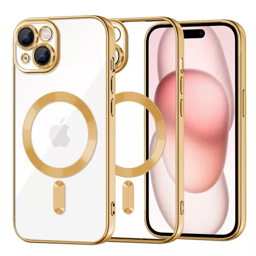 Techsuit - Luxury Crystal MagSafe tok - iPhone 15 - Arany átlátszó
