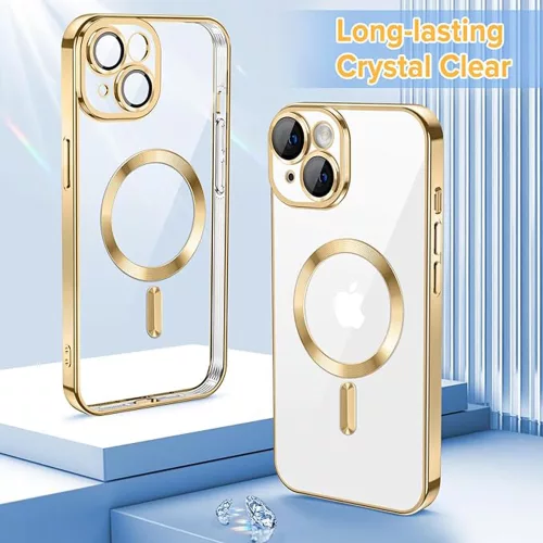 Techsuit - Luxury Crystal MagSafe tok - iPhone 15 - Arany átlátszó