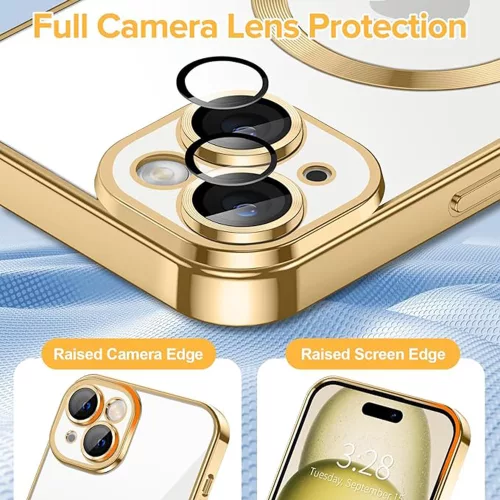 Techsuit - Luxury Crystal MagSafe tok - iPhone 15 - Arany átlátszó