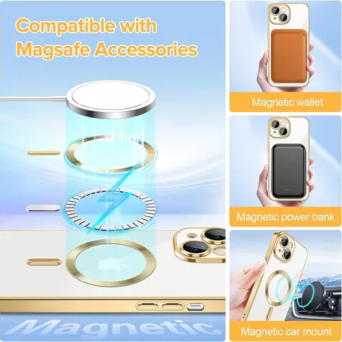 Techsuit - Luxury Crystal MagSafe tok - iPhone 15 - Arany átlátszó