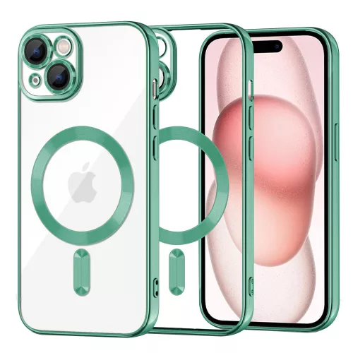 Techsuit - Luxury Crystal MagSafe tok - iPhone 15 - Zöld átlátszó