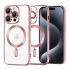 Techsuit - Luxury Crystal MagSafe tok - iPhone 15 Pro - Rózsaszín átlátszó