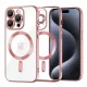 Techsuit - Luxury Crystal MagSafe tok - iPhone 15 Pro - Rózsaszín átlátszó