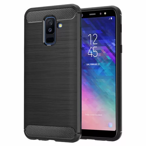 Techsuit - Carbon szilikon tok - Samsung Galaxy A6 Plus 2018 - Fekete