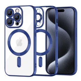   Techsuit - Luxury Crystal MagSafe tok - iPhone 15 Pro - Kék átlátszó