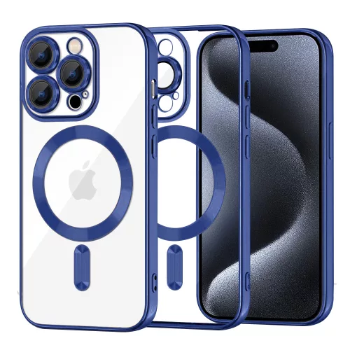 Techsuit - Luxury Crystal MagSafe tok - iPhone 15 Pro - Kék átlátszó