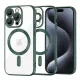 Techsuit - Luxury Crystal MagSafe tok - iPhone 15 Pro - Sötétzöld átlátszó