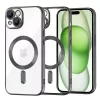 Techsuit - Luxury Crystal MagSafe tok - iPhone 15 Plus - Fekete átlátszó