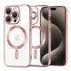 Techsuit - Luxury Crystal MagSafe tok - iPhone 15 Pro Max - Rózsaszín átlátszó