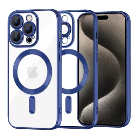   Techsuit - Luxury Crystal MagSafe tok - iPhone 15 Pro Max - Kék átlátszó