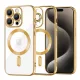 Techsuit - Luxury Crystal MagSafe tok - iPhone 15 Pro Max - Arany átlátszó