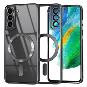   Techsuit - Luxury Crystal MagSafe tok - Samsung Galaxy S21 FE 5G - Fekete átlátszó
