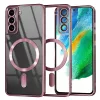 Techsuit - Luxury Crystal MagSafe tok - Samsung Galaxy S21 FE 5G - Rózsaszín átlátszó