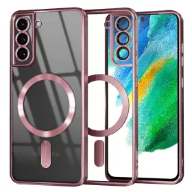   Techsuit - Luxury Crystal MagSafe tok - Samsung Galaxy S21 FE 5G - Rózsaszín átlátszó