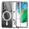 Techsuit - Luxury Crystal MagSafe tok - Samsung Galaxy S21 FE 5G - Ezüst átlátszó