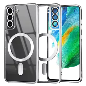   Techsuit - Luxury Crystal MagSafe tok - Samsung Galaxy S21 FE 5G - Ezüst átlátszó