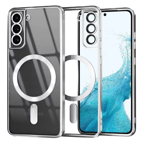 Techsuit - Luxury Crystal MagSafe tok - Samsung Galaxy S22 5G - Ezüst átlátszó