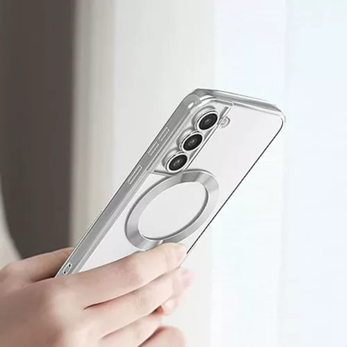 Techsuit - Luxury Crystal MagSafe tok - Samsung Galaxy S22 5G - Ezüst átlátszó